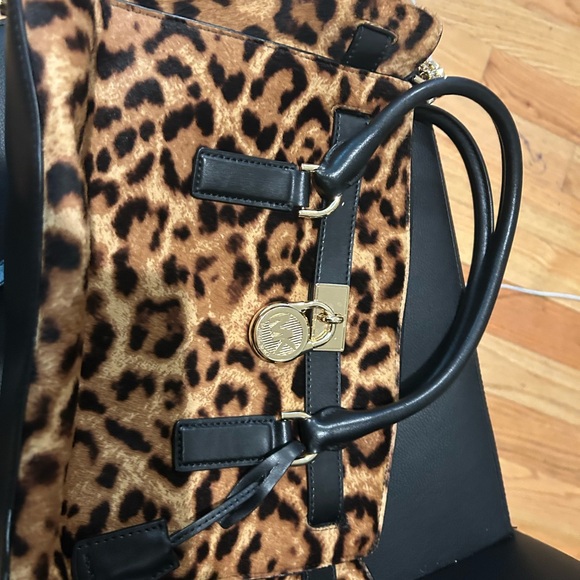 Michael Kors Tan and Black Animal Print Tote - Picture 11 of 12